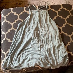 Mint green cropped top with semi open back